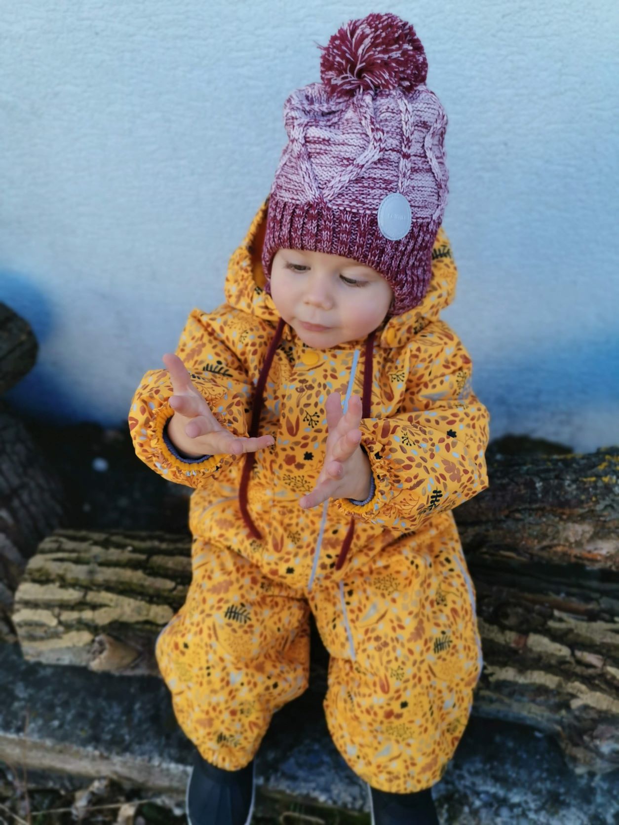 Reima PUHURI detský zimný overal - Orange yellow